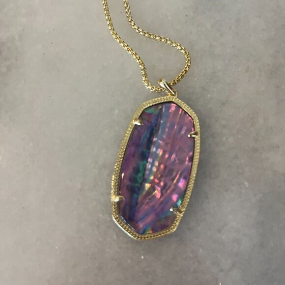 Kendra Scott Reid Abalone Long Necklace Adjustable Length NWOT - Picture 3 of 4